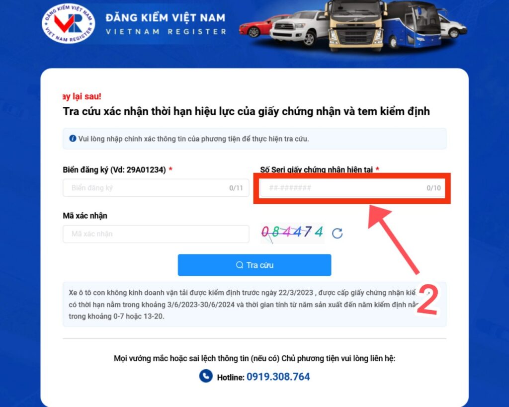 tra cứu gia hạn đăng kiểm